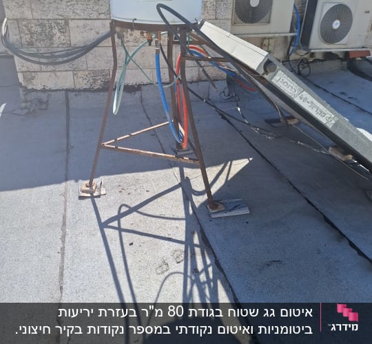 מערכת חימום מים על גג עם צינורות צבעוניים